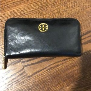 Tory Burch Black Zip Around Wallet
